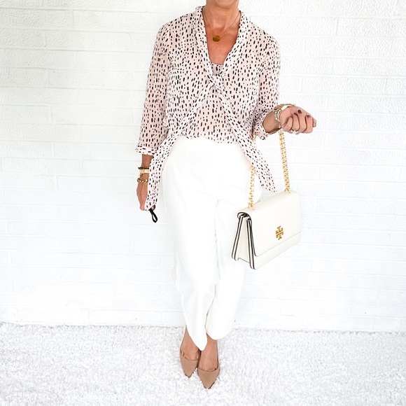 The Limited Baby Pink Animal Print Blouse - XS